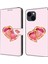 iPhone 13 Pro Kılıf Standı Pu Deri Desen Baskı Telefon Kapağı-Aşk Kalp (Yurt Dışından) 1