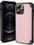 iPhone 12 Pro Max Için Flip Kickstand Tpu+Pc Kasa Kart Tutucu Telefon Kapağı-Pembe (Yurt Dışından) 1