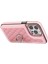 iPhone 13 Pro Için Kılıf Rfıd Engelleme Kart Yuvaları Omuz Askılı Halka Kickstand Kapağı-Pembe (Yurt Dışından) 2