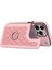 iPhone 13 Pro Için Kılıf Rfıd Engelleme Kart Yuvaları Omuz Askılı Halka Kickstand Kapağı-Pembe (Yurt Dışından) 4