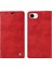 iPhone SE(2024) Kılıf Cüzdan Deri Litchi Doku Manyetik Emme Telefon Kapağı-Kırmızı (Yurt Dışından) 1