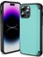 iPhone 14 Pro Max Için Kart Tutucu Kılıf Flip Kickstand Tpu+Pc Koruyucu Telefon Kapağı-Cyan (Yurt Dışından) 1