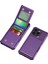 ZM11 iPhone 13 Pro Kılıfı Kart Yuvaları Için Pu+Tpu Telefon Kılıfı Kickstand-Mor (Yurt Dışından) 2