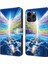 iPhone 13 Pro Max Için 6.7 Inç Cüzdan Kılıf Desenli Pu Deri Kapak Standlı Telefon Kapağı-Renkli Gökyüzü (Yurt Dışından) 1