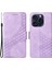 iPhone 15 Pro Kılıf Eşkenar Dörtgen Yıldızlı Pu Deri Darbeye Dayanıklı Telefon Kapağı-Mor (Yurt Dışından) 1