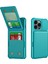ZM11 iPhone 15 Pro Kılıf Kickstand Kart Yuvaları Pu Deri+Tpu Telefon Kapağı-Yeşil (Yurt Dışından) 1