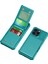 ZM11 iPhone 15 Pro Kılıf Kickstand Kart Yuvaları Pu Deri+Tpu Telefon Kapağı-Yeşil (Yurt Dışından) 2