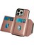 iPhone 15 Pro Kılıf Deri+Tpu Telefon Kılıfı Kart Sahibinin Kickstand-Pembe Altın (Yurt Dışından) 5