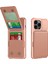 ZM11 iPhone 13 Pro Için Kılıf Kart Yuvaları Pu+Tpu Telefon Kılıfı ve Kickstand-Gül Altın (Yurt Dışından) 1