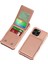 ZM11 iPhone 13 Pro Için Kılıf Kart Yuvaları Pu+Tpu Telefon Kılıfı ve Kickstand-Gül Altın (Yurt Dışından) 2
