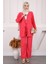 Pembe Ön Bağlamalı Bürümcük Kimono Pantolonlu Takım 1