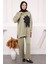 Haki Çiçek Detaylı Modal Tunik Pantolonlu Takım 1