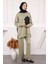 Haki Çiçek Detaylı Modal Tunik Pantolonlu Takım 2
