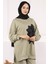 Haki Çiçek Detaylı Modal Tunik Pantolonlu Takım 4
