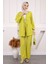 Siyah Ön Bağlamalı Bürümcük Kimono Pantolonlu Takım 1