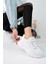 Günlük Kadın Spor Ayakkabı Bağcık Yüksek Kalın Taban Nefes Alan Oval Burun Rahat Hafif Sneaker 1001 2
