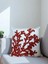 Kırmızı Mercan Desenli Punch Nakışlı Kırlent Kılıfı | 43x43 Cm 2