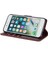 Apple iPhone 7/8 Için Kılıf Pu Deri 3 Kart Yuvalı Stand Telefon Kapağı-Şarap Kırmızısı (Yurt Dışından) 3