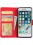 Apple iPhone 7/8 Kılıf Pu Deri 3 Kart Yuvalı Stand Telefon Kapağı-Kırmızı (Yurt Dışından) 2