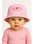 Kız Bebek Yazlık Pembe Bucket Şapka | Güneş Koruyucu Pamuklu Şapka | Love Nakışlı | 2-4 Yaş Keten 1