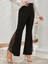 Üçaymoda Kadın Dantel Eklemeli Ispanyol Paça Scuba Tayt Pantalon 1