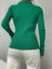 Üçaymoda Kadın Yeşil Polo Yaka Parmak Detay Triko Bluz 2047 4