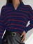Üçaymoda Kadın Uzun Kollu V Yaka Çizgili Triko Bluz 2