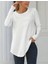Üçaymoda Kadın Uzun Kollu Yuvarlak Yaka Salaş Iki Iplik Bluz 2