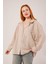 Üçaymoda Çizgi Detaylı Cepli Camel Gömlek 1