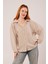 Üçaymoda Çizgi Detaylı Cepli Camel Gömlek 4
