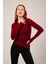 Üçaymoda Uzun Kollu Basic Bordo Bluz 1