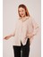 Üçaymoda Salaş Kesim Cepli Bej Gömlek 3