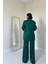 Üçaymoda Zümrüt Saten Ceket ve Pantolon Takım 4