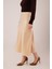Üçaymoda Çan Kesim Midi Krem Saten Etek 3
