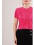 Üçaymoda Fitilli Kısa Kollu Parlak Fuşya Bluz 3