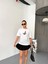 Üçaymoda Kısa Kol Baskılı T-Shirt - Beyaz 1