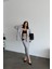 Üçaymoda Crop Ceket - Etek Takım - Gri 4