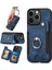 iPhone 15 Pro Max Için Kılıf Rfıd Engelleme Kart Yuvaları Deri+Tpu Halka Çubuğu Kapak-Mavi (Yurt Dışından) 1