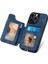iPhone 15 Pro Max Için Kılıf Rfıd Engelleme Kart Yuvaları Deri+Tpu Halka Çubuğu Kapak-Mavi (Yurt Dışından) 3