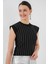 Üçaymoda Sıfır Kol Taşlı Bluz 931 - Siyah 1