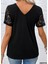Üçaymoda Kadın Kısa Kollu V Yakalı Önden Düğmeli Viskon Bluz 5