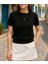 Üçaymoda Kadın Kısa Kollu Bisiklet Yaka Triko Bluz 1