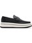 Erkek Siyah Kalın Tabanlı Deri Casual Loafer 25SFD650118 1