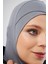 Gri Pratik Hazır Geçmeli Bone Viskon Çapraz Sporcu Hijab 2110_15 3