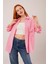 Üçaymoda Salaş Kesim Cepli Pembe Gömlek 4