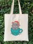 Cup Cat Tasarım Ham Bez Tote Bag Çanta, Pinterest Çanta 3