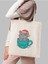 Cup Cat Tasarım Ham Bez Tote Bag Çanta, Pinterest Çanta 4
