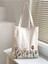 Lale Tasarım Çiçekli Kanvas Rips Kalın Tote Bag Bez Çanta, Pinterest Çanta, Kitap Çantası, Tulip 1