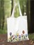 Lale Tasarım Çiçekli Kanvas Rips Kalın Tote Bag Bez Çanta, Pinterest Çanta, Kitap Çantası, Tulip 3