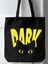 Yellow Dark Cat Design Kalın Kanvas Y2k Bez Çanta, Omuz Çanta, Tote Bag 1